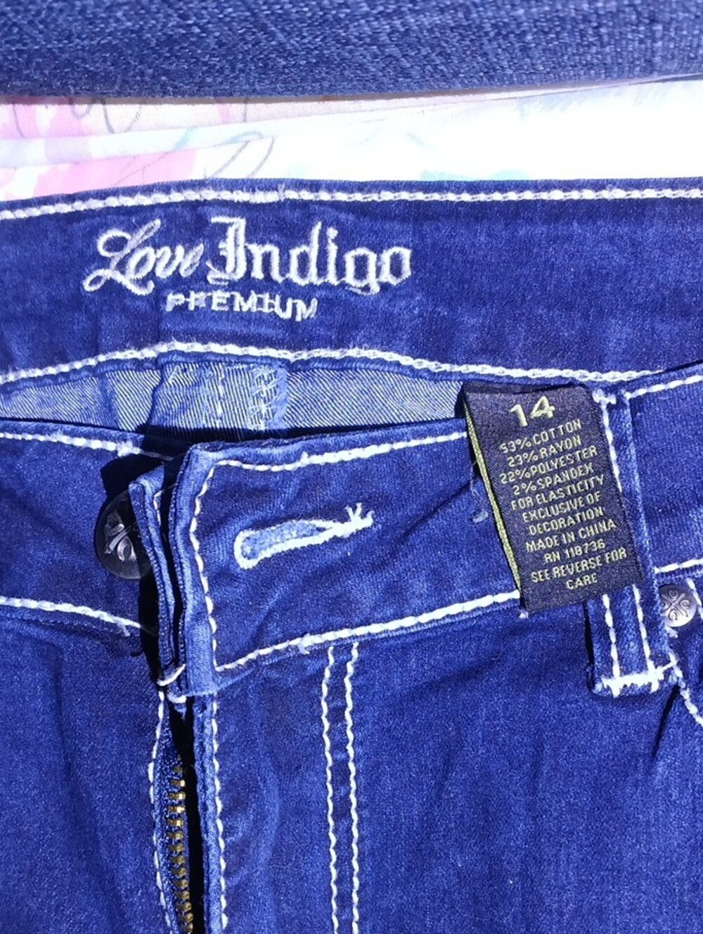 Love Indigo Dark Blue Flare Jeans - Picture 2 of 7